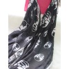 C-0065 Fashion White Black 2 Colors Letter Skull Heads Chiffon Scarves Shawl