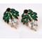 E-1694 New Arrival Koea Style Charming Gold Plated Metal Crystal Flower Ear Stud Earrings