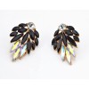 E-1694 New Arrival Koea Style Charming Gold Plated Metal Crystal Flower Ear Stud Earrings