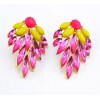 E-1694 New Arrival Koea Style Charming Gold Plated Metal Crystal Flower Ear Stud Earrings