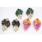 E-1694 New Arrival Koea Style Charming Gold Plated Metal Crystal Flower Ear Stud Earrings