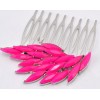 F-0128Fashion Charming Fluorescence Color Resin Crystal Feather Wing Hair  Combs