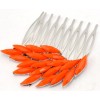 F-0128Fashion Charming Fluorescence Color Resin Crystal Feather Wing Hair  Combs