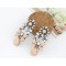 E-1695 New Arrival Koea Style Gun Black Metal Resin Gem Crystal Flower Drop  Ear Stud Earrings