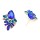 E-2320 New Arrival European Gold Plated Alloy Charming Blue Crystal Drop Flower Ear Stud Earrings