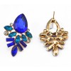 E-2320 New Arrival European Gold Plated Alloy Charming Blue Crystal Drop Flower Ear Stud Earrings