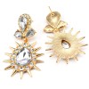 E-2321New Arrival European Gold Plated Alloy Charming Clear Crystal Rivet Drop Dangle Ear Stud Earrings