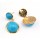E-3002 New Arrival European Gold Plated Alloy Lovely Round Resin Gem Dangle Ear Stud Earrings