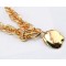 N-1649 Fashion Silver Gold Plated Metal  Link Chain Badge Pendant Necklace