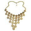 N-3517 New Arrival European Vintage Gold/Silver Metal Rhinestone Hollow Out Flower Bib Pendant Necklace