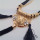 N-3429 New Arrival European Gold Alloy Ribbon Snake Double Chain Crystal Flower Lion Pendant Necklace set