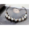 N-3524New Arrival  Korea Style Gold Plated Alloy  Black Acrylic Clear Rhinestone Cat's Eye Pendant Necklace