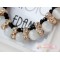 N-3524New Arrival  Korea Style Gold Plated Alloy  Black Acrylic Clear Rhinestone Cat's Eye Pendant Necklace