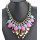 N-3527 New Arrival European Style Link Chain Drop Resin Gem Crystal Rivet Pendant Necklace