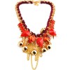 N-3528 New Arrival  European Style Link Chain Drop Resin Gem Crystal Rivet Ball Tassels Pendant Necklace