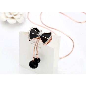 N-2612 New Arrival  Korea Style Thin Chain Rhinestone enamel botknow acrylic Pendant Necklace