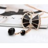 N-2612 New Arrival  Korea Style Thin Chain Rhinestone enamel botknow acrylic Pendant Necklace
