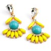 E-3007Fashion Korea gold plated alloy drop crystal flower ear stud earrings