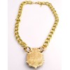 N-2917New Arrival  Fashion European Charming Rhinestone Girl Head Pendant Flat Link Necklace
