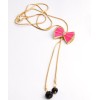 N-2612 New Arrival  Korea Style Thin Chain Rhinestone enamel botknow acrylic Pendant Necklace