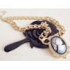 N-2917New Arrival  Fashion European Charming Rhinestone Girl Head Pendant Flat Link Necklace
