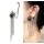 E-0304 Fashion European Silver Plated Alloy Black Rhinestone Flower Ear Stud Clip Ear Cuff