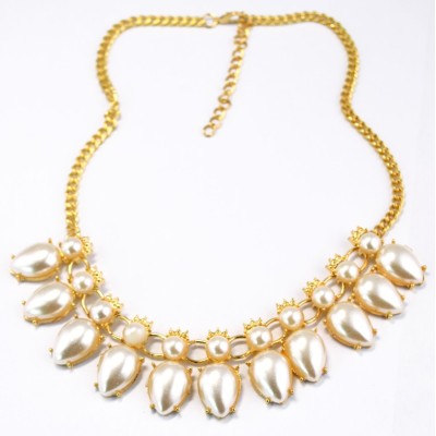 N-1656 European Style Gold Plated Alloy  Pearl  Drop Tassels Necklace