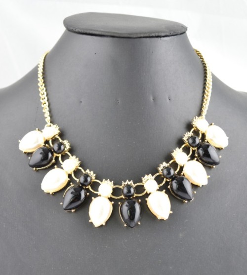 N-1656 European Style Gold Plated Alloy  Pearl  Drop Tassels Necklace