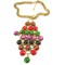 N-3534 European Style Alloy  Snake Chain Colorful Acrylic Gem Tassels Necklace
