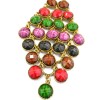 N-3534 European Style Alloy  Snake Chain Colorful Acrylic Gem Tassels Necklace