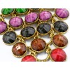 N-3534 European Style Alloy  Snake Chain Colorful Acrylic Gem Tassels Necklace