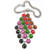 N-3534 European Style Alloy  Snake Chain Colorful Acrylic Gem Tassels Necklace