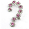 E-3009 Fashion European Silver Plated Alloy Crystal Rhinestone Flower Ear Clip Ear Cuff