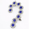 E-3009 Fashion European Silver Plated Alloy Crystal Rhinestone Flower Ear Clip Ear Cuff