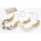 N-1658 Korea Style Gold Plated CCB Balls Faux Pearl Tassels Necklace