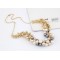 N-1658 Korea Style Gold Plated CCB Balls Faux Pearl Tassels Necklace
