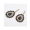 S-0089 European Vintage Style Bronze Metal Crystal Rhinestone Drop Flower Pendant Necklace Earring Set
