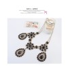 S-0089 European Vintage Style Bronze Metal Crystal Rhinestone Drop Flower Pendant Necklace Earring Set
