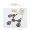 S-0089 European Vintage Style Bronze Metal Crystal Rhinestone Drop Flower Pendant Necklace Earring Set