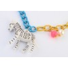 N-3544 New Fashion European  Blue Yellow Chain Beads Zebra Pendant Sweater Necklace