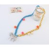 N-3544 New Fashion European  Blue Yellow Chain Beads Zebra Pendant Sweater Necklace