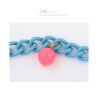 N-3544 New Fashion European  Blue Yellow Chain Beads Zebra Pendant Sweater Necklace