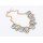N-3545 New fashion Style Gold Plated  resin Square gem rhinestone crystal flower Choker Necklace