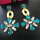 E-0307 Charming European Fashion Clear/Blue Crystal Flower Dangle Ear Stud Earrings