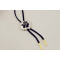 N-3546 New Arrival Charming Fashion Rhinestone Rose Flower Pendant Black Leather Long Chain Necklace