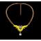 N-3557 New Arrival Fashion Gold Plated Alloy fluorescence color resin gem feather crystal drop Pendant Necklace