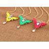 N-3557 New Arrival Fashion Gold Plated Alloy fluorescence color resin gem feather crystal drop Pendant Necklace