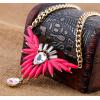 N-3557 New Arrival Fashion Gold Plated Alloy fluorescence color resin gem feather crystal drop Pendant Necklace