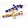 E-3012 Charming European Style Square Crystal Rhinestone Cross Dangle Ear Stud Earrings