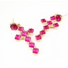 E-3012 Charming European Style Square Crystal Rhinestone Cross Dangle Ear Stud Earrings